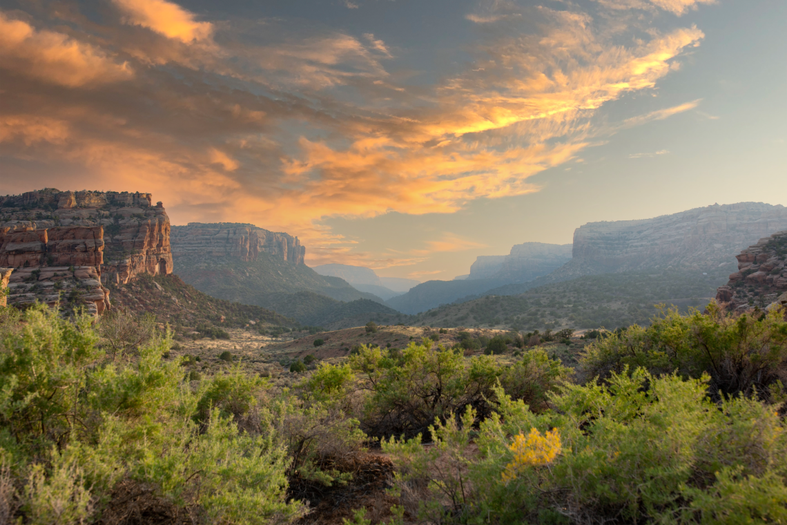 Colorado National Monument at sunset