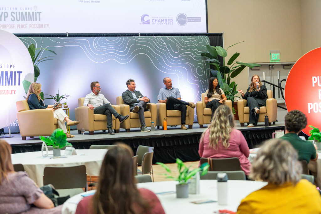 2026 YP Summit closing session panel moderated by Grand Junction Area Chamber's CEO & President, Candace Carnahan