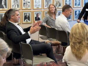 A community member speaks up at the Business Competitiveness breakout session